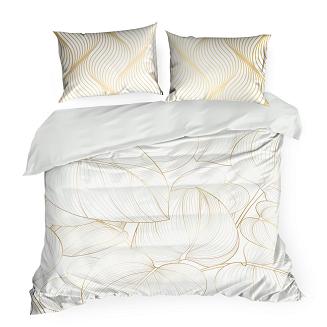 Pościel z makosatyny POS 200x220 Eurofirany biały/złoty
