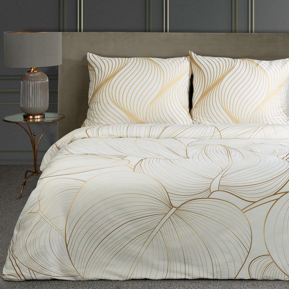 Pościel z makosatyny POS 200x220 Eurofirany biały/złoty