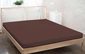 Prześcieradło jersey z gumką 120x200 czekoladowy