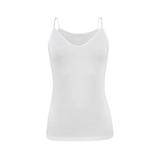 Koszulka damska na ramiączkach z atłasową lamówką Maja biała