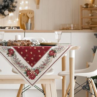 Obrus świąteczny 140x180 Eurofirany czerwony