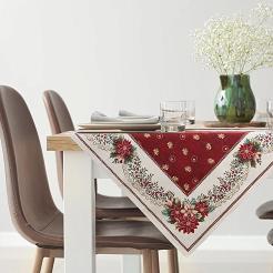 Obrus świąteczny 140x180 Eurofirany czerwony