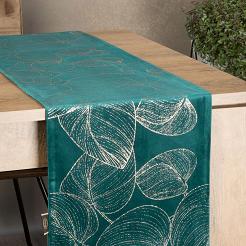 Obrus dekoracyjny BLINK 35x220 Eurofirany ciemnoturkusowy