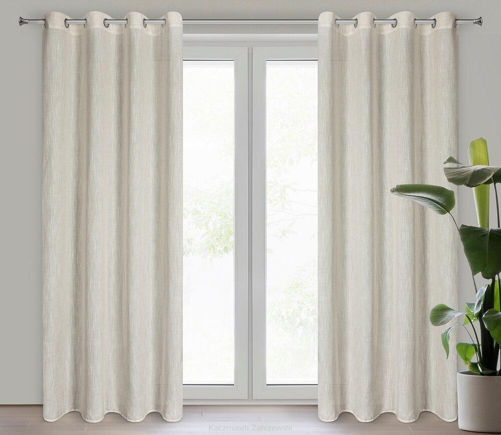 Zasłona gotowa na przelotkach LATIKA 140x250 Eurofirany naturalny