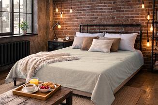 Prześcieradło bawełniane bez gumki 160x200 beżowy