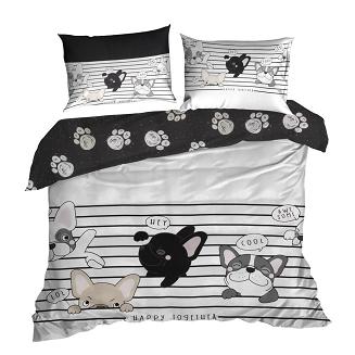 Pościel bawełniana KID 140x200 Design91 biały