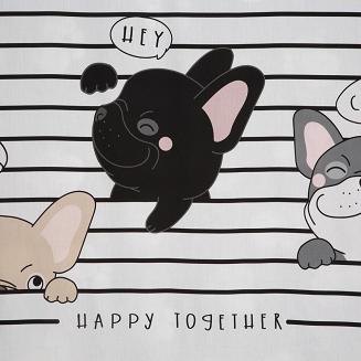 Pościel bawełniana KID 140x200 Design91 biały