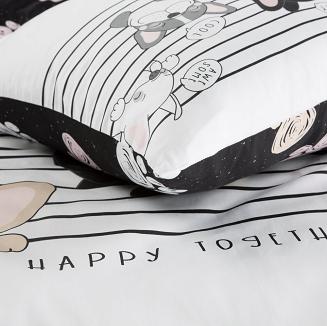 Pościel bawełniana KID 140x200 Design91 biały