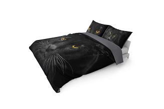 Pościel bawełniana 160x200 NATURA czarna pantera