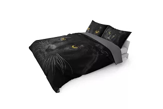 Pościel bawełniana 160x200 NATURA czarna pantera