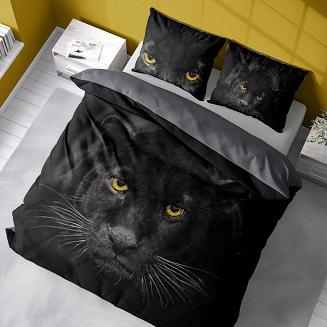 Pościel bawełniana 160x200 NATURA czarna pantera
