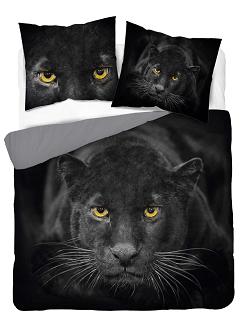 Pościel bawełniana 160x200 NATURA czarna pantera