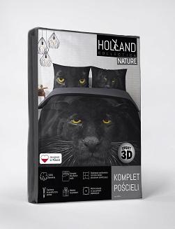 Pościel bawełniana 160x200 NATURA czarna pantera