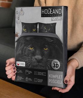 Pościel bawełniana 160x200 NATURA czarna pantera
