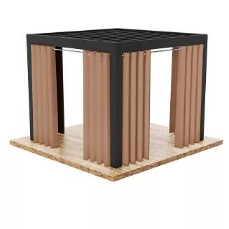 Zasłona gotowa na przelotkach GARDENIA 140x180 wodoodporna ogrodowa ciepły brązowy