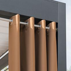 Zasłona gotowa na przelotkach GARDENIA 140x180 wodoodporna ogrodowa ciepły brązowy