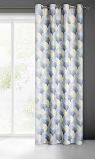 Zasłona gotowa na przelotkach ASETA 140x250 Eurofirany szary/żółty