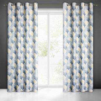 Zasłona gotowa na przelotkach ASETA 140x250 Eurofirany szary/żółty