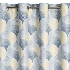 Zasłona gotowa na przelotkach ASETA 140x250 Eurofirany szary/żółty