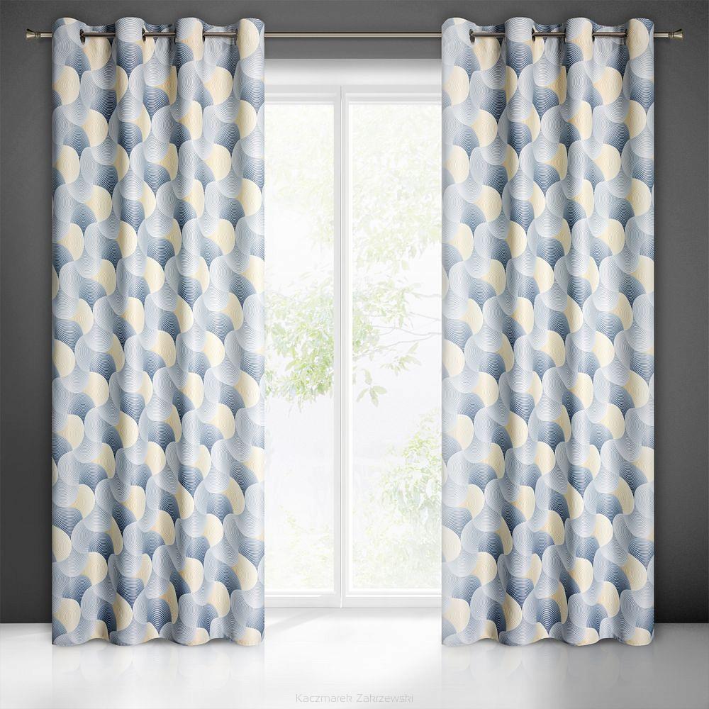 Zasłona gotowa na przelotkach ASETA 140x250 Eurofirany szary/żółty