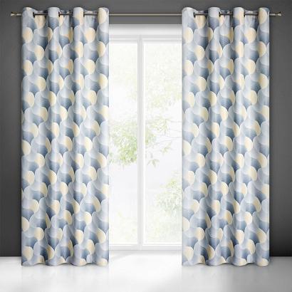 Zasłona gotowa na przelotkach ASETA 140x250 Eurofirany szaro/żółta