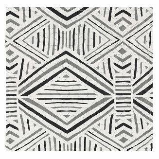 Poszewka dekoracyjna TARIK 40x40 drukowana biała w szare czarne romby