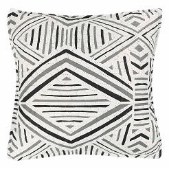 Poszewka dekoracyjna TARIK 40x40 drukowana biała w szare czarne romby