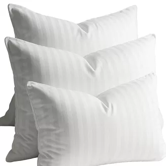 Poszewka hotelowa adamaszek 50x60 premium biała pasy 1 cm zapinana na zamek