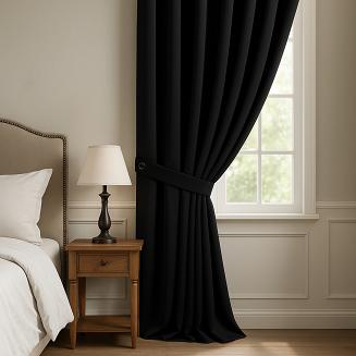 Szarfa do zasłony Hold 8x140 welurowa czarna