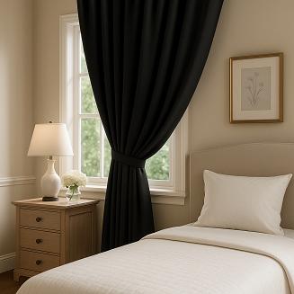 Szarfa do zasłony Hold 8x140 welurowa czarna