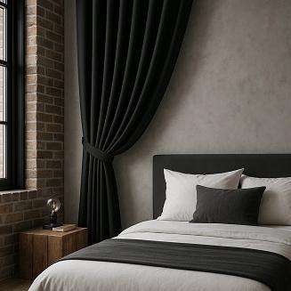 Szarfa do zasłony Hold 8x140 welurowa czarna