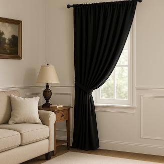 Szarfa do zasłony Hold 8x140 welurowa czarna