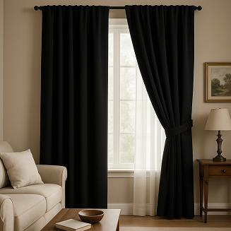 Szarfa do zasłony Hold 8x140 welurowa czarna