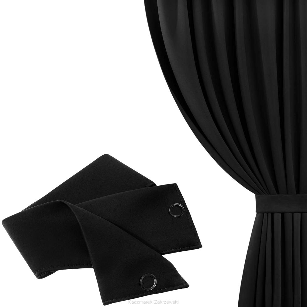 Szarfa do zasłony Hold 8x140 welurowa czarna