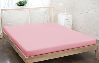 Prześcieradło jersey z gumką 120x200 jasny różowy