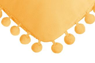 Poszewka dekoracyjna FLUFFY 45x45 musztardowa z pomponami