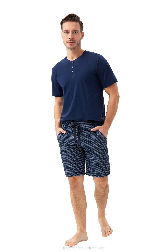 Piżama męska LUNA kod 801 granatowa geometryczny wzorek