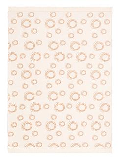 Koc bawełniano-akrylowy 150x200 beżowy kremowy bańki mydlane