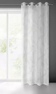 Zasłona gotowa na przelotkach FIORE 140x250 Eurofirany biały/popielaty