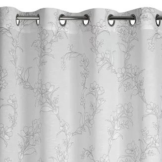 Zasłona gotowa na przelotkach FIORE 140x250 Eurofirany biały/popielaty
