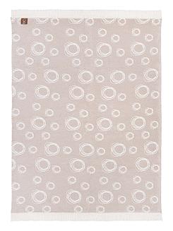 Koc bawełniano-akrylowy 150x200 szary biały bańki mydlane