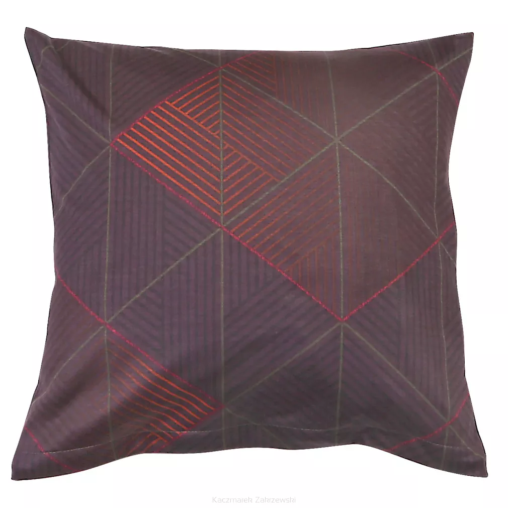 Poszewka jersey 40x40 bordowa w geometrycznym wzorze trójkątów