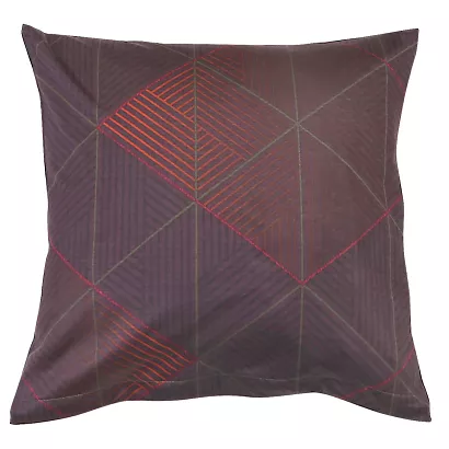 Poszewka jersey 40x40 bordowa w geometrycznym wzorze trójkątów