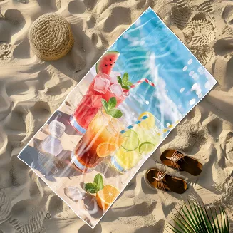 Ręcznik plażowy 100x180 orzeźwiająca lemoniada nad morzem