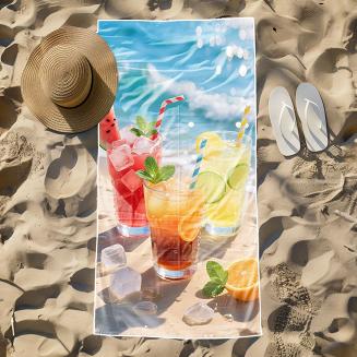 Ręcznik plażowy 100x180 orzeźwiająca lemoniada nad morzem