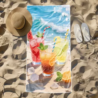 Ręcznik plażowy 100x180 orzeźwiająca lemoniada nad morzem