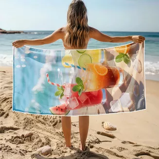Ręcznik plażowy 100x180 orzeźwiająca lemoniada nad morzem