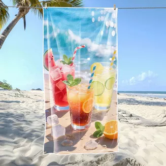 Ręcznik plażowy 100x180 orzeźwiająca lemoniada nad morzem