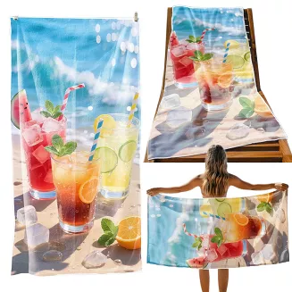 Ręcznik plażowy 100x180 orzeźwiająca lemoniada nad morzem