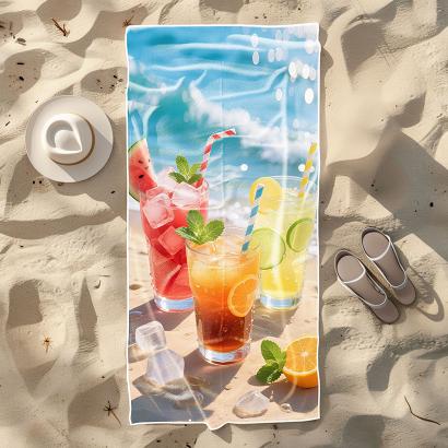 Ręcznik plażowy 100x180 orzeźwiająca lemoniada nad morzem